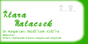 klara malacsek business card